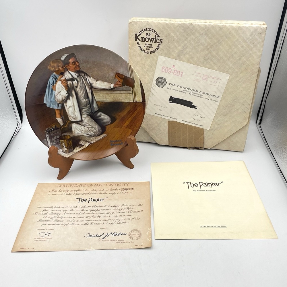 Vintage 1983 Norman Rockwell The Painter Knowles Heritage Collector Plate COA